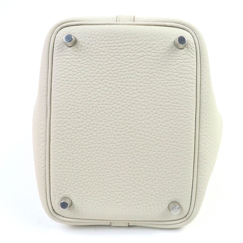 Hermes Picotin Lock PM Taurillon Clemence Beton Silver Hardware Handbag