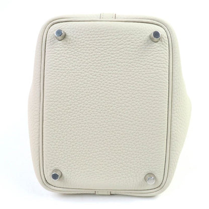 Hermes Picotin Lock PM Taurillon Clemence Beton Silver Hardware Handbag