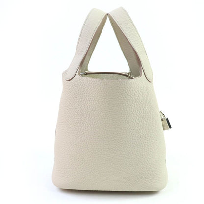 Hermes Picotin Lock PM Taurillon Clemence Beton Silver Hardware Handbag