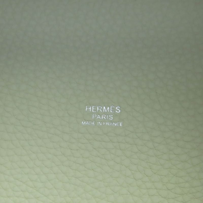 Hermes Picotin Lock PM Taurillon Clemence Beton Silver Hardware Handbag