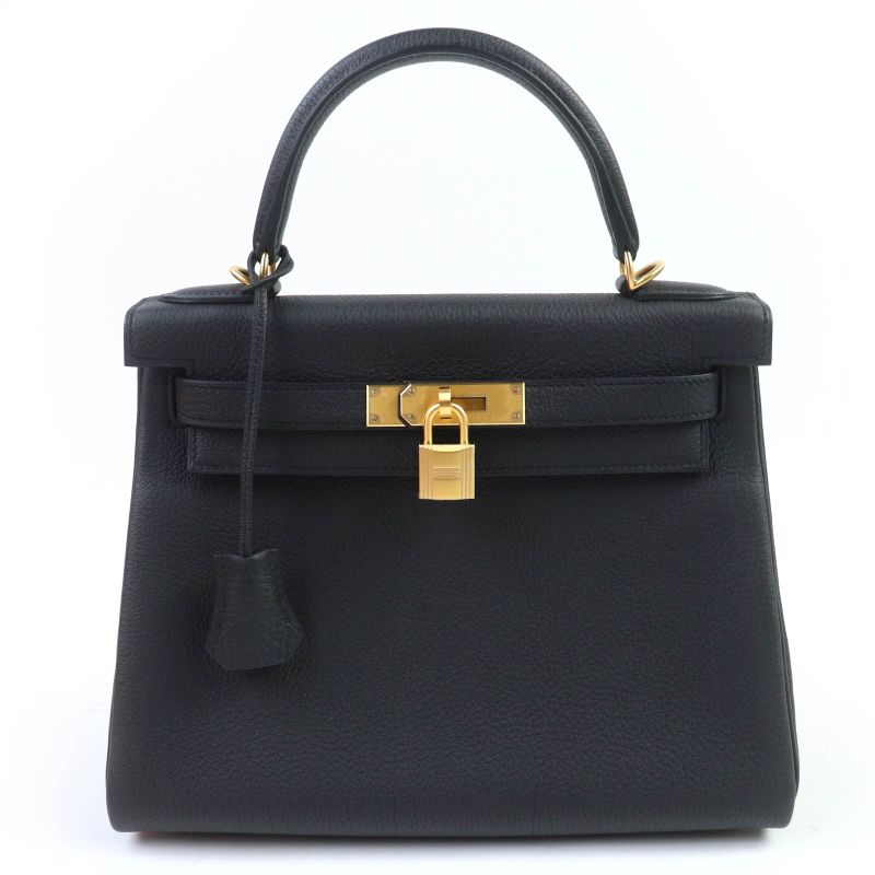Hermes Kelly 28 Togo Mach Togo Old Hardware Internal Stitching Handbag Black