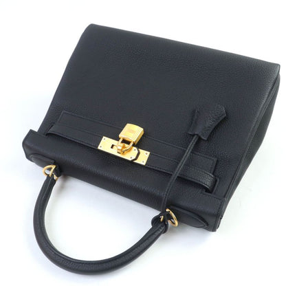 Hermes Kelly 28 Togo Mach Togo Old Hardware Internal Stitching Handbag Black