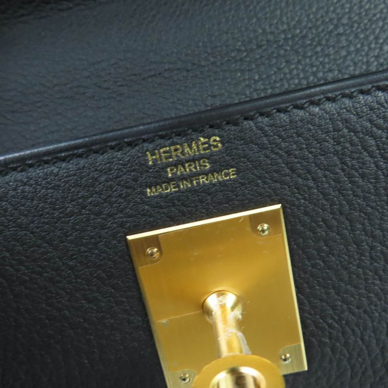 Hermes Kelly 28 Togo Mach Togo Old Hardware Internal Stitching Handbag Black