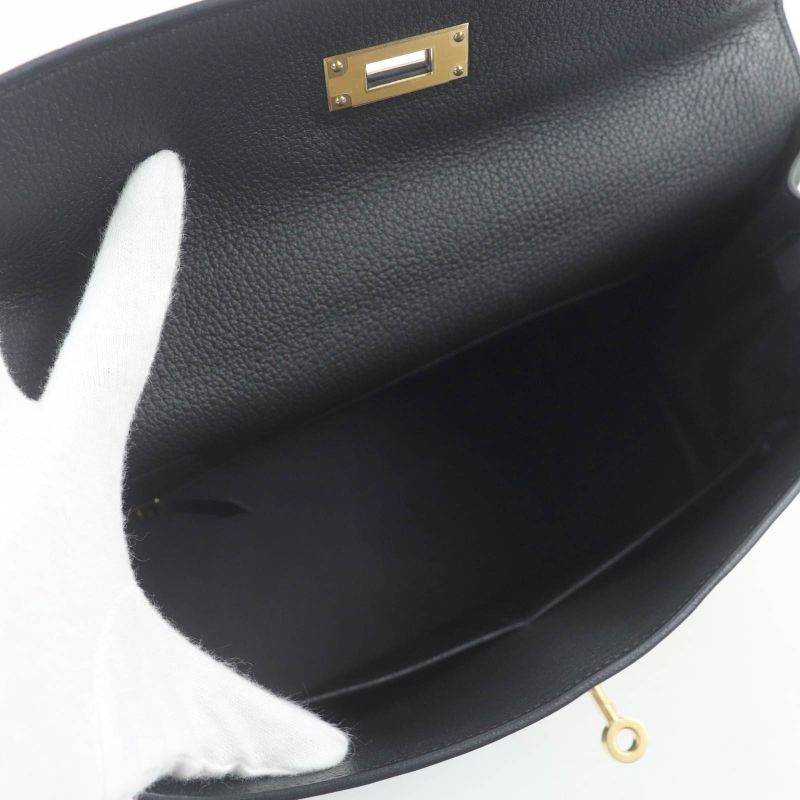 Hermes Kelly 28 Togo Mach Togo Old Hardware Internal Stitching Handbag Black