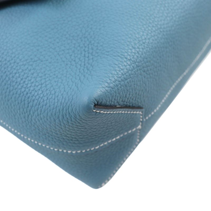 Hermes 082201ca Cabas Serie 31cm (12.20in) Taurillon Clemence New Blue Jean