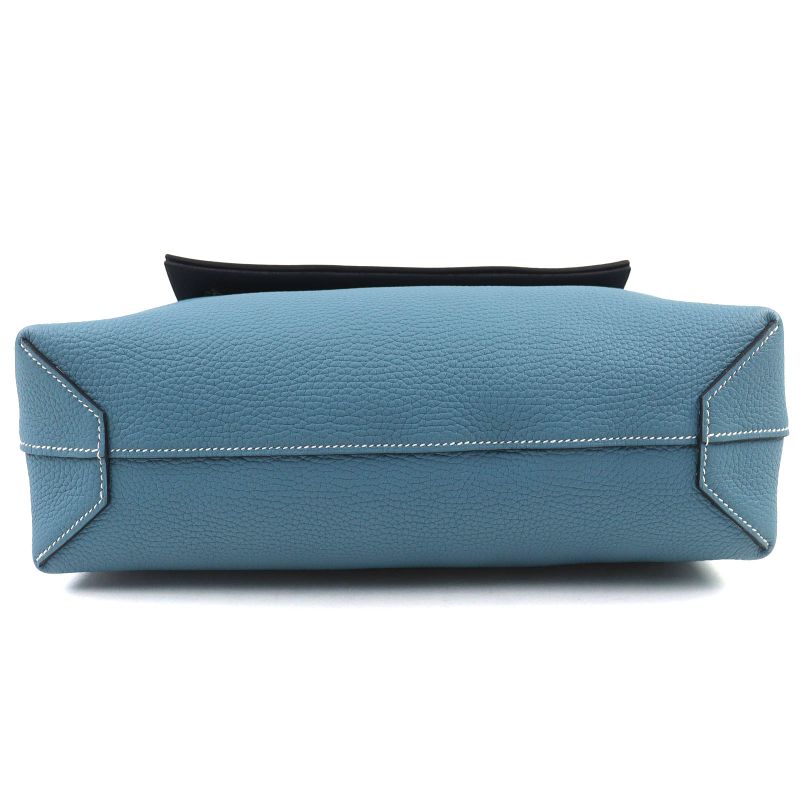 Hermes 082201ca Cabas Serie 31cm (12.20in) Taurillon Clemence New Blue Jean