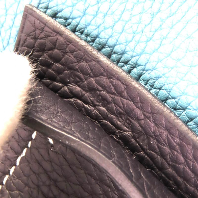 Hermes 082201ca Cabas Serie 31cm (12.20in) Taurillon Clemence New Blue Jean