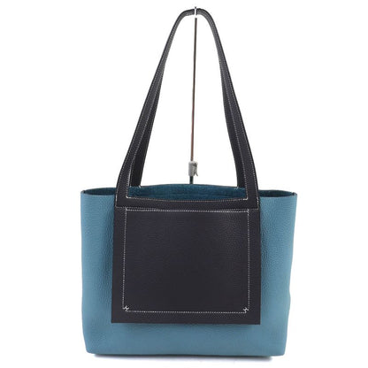 Hermes 082201ca Cabas Serie 31cm (12.20in) Taurillon Clemence New Blue Jean