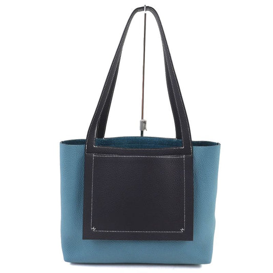 Hermes 082201ca Cabas Serie 31cm (12.20in) Taurillon Clemence New Blue Jean