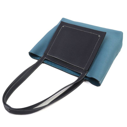 Hermes 082201ca Cabas Serie 31cm (12.20in) Taurillon Clemence New Blue Jean