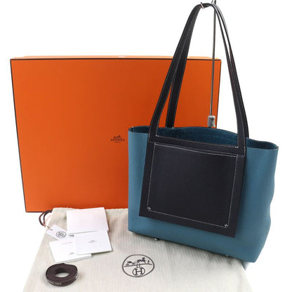 Hermes 082201ca Cabas Serie 31cm (12.20in) Taurillon Clemence New Blue Jean