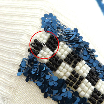 CHANEL 2023 P74166 Coco Mark Logo NO.5 Patch Sequin Embellished Blouson White