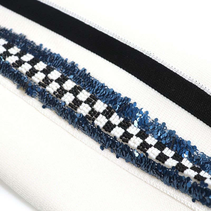 CHANEL 2023 P74166 Coco Mark Logo NO.5 Patch Sequin Embellished Blouson White