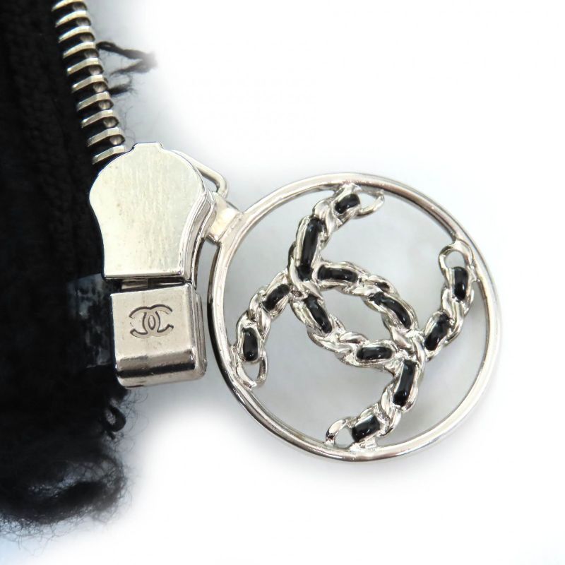 CHANEL P62173 Wool Cashmere Coconage Cocomark Pull Top Knit Blouson Zip Up