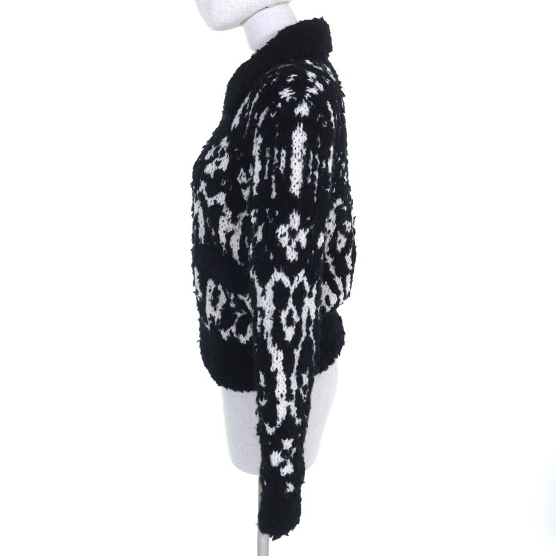 CHANEL P62173 Wool Cashmere Coconage Cocomark Pull Top Knit Blouson Zip Up