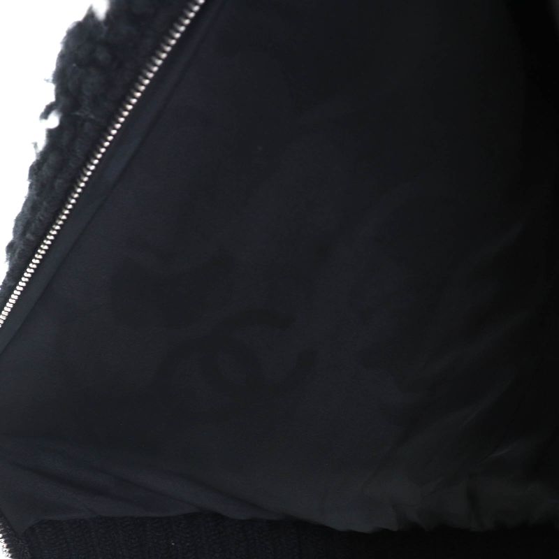 CHANEL P62173 Wool Cashmere Coconage Cocomark Pull Top Knit Blouson Zip Up