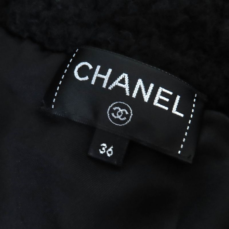 CHANEL P62173 Wool Cashmere Coconage Cocomark Pull Top Knit Blouson Zip Up