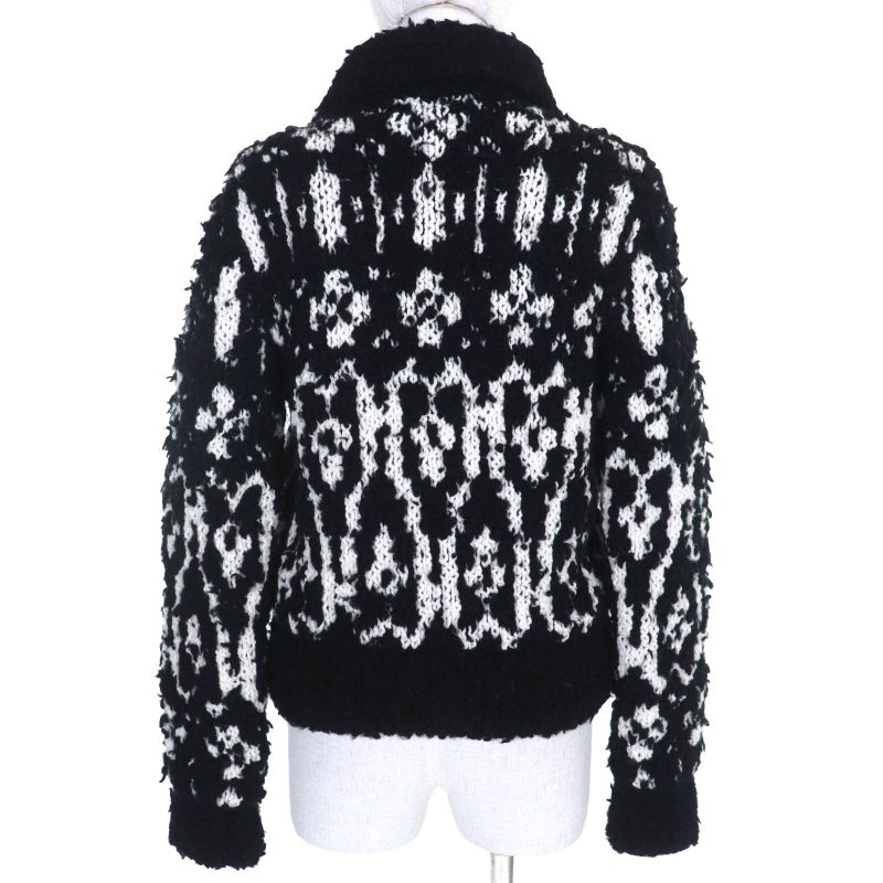 CHANEL P62173 Wool Cashmere Coconage Cocomark Pull Top Knit Blouson Zip Up