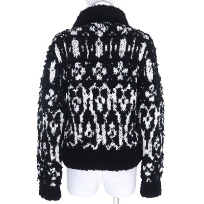 CHANEL P62173 Wool Cashmere Coconage Cocomark Pull Top Knit Blouson Zip Up