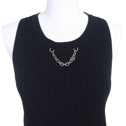Louis Vuitton 22SS LV Chain Crewneck Ribbed Knit Tank Top Black S Made In Italy