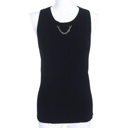 Louis Vuitton 22SS LV Chain Crewneck Ribbed Knit Tank Top Black S Made In Italy