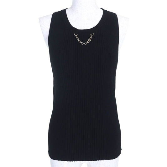 Louis Vuitton 22SS LV Chain Crewneck Ribbed Knit Tank Top Black S Made In Italy