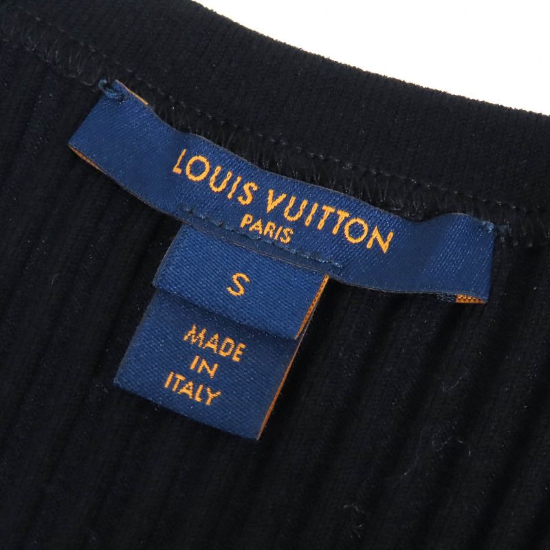 Louis Vuitton 22SS LV Chain Crewneck Ribbed Knit Tank Top Black S Made In Italy