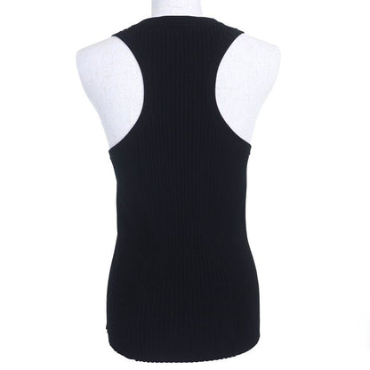 Louis Vuitton 22SS LV Chain Crewneck Ribbed Knit Tank Top Black S Made In Italy