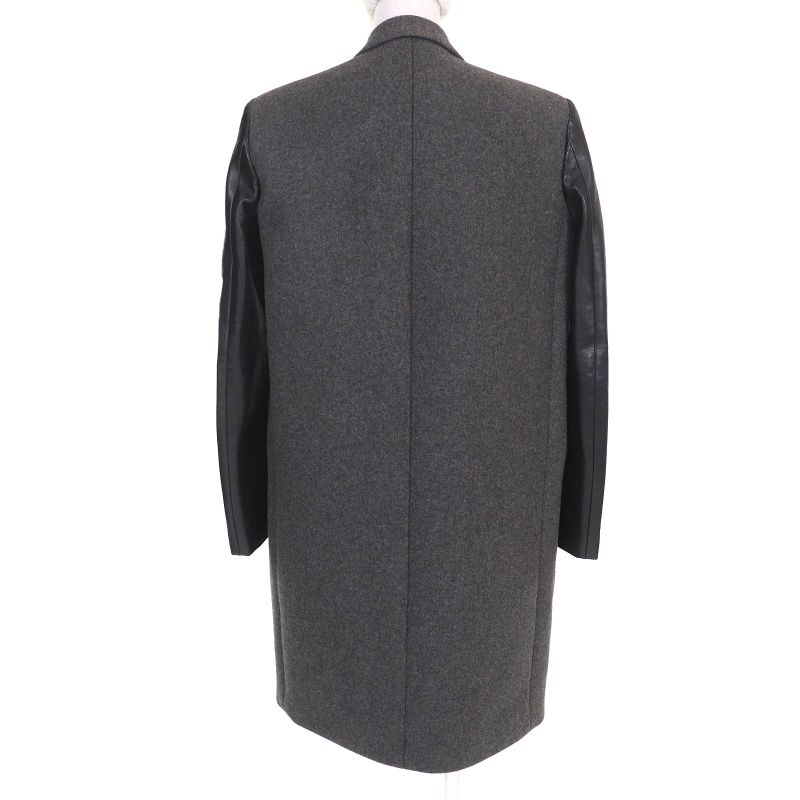 Celine 28c302914 100% Wool Phoebe Philo Sleeve Lamb Leather Switched Crombie