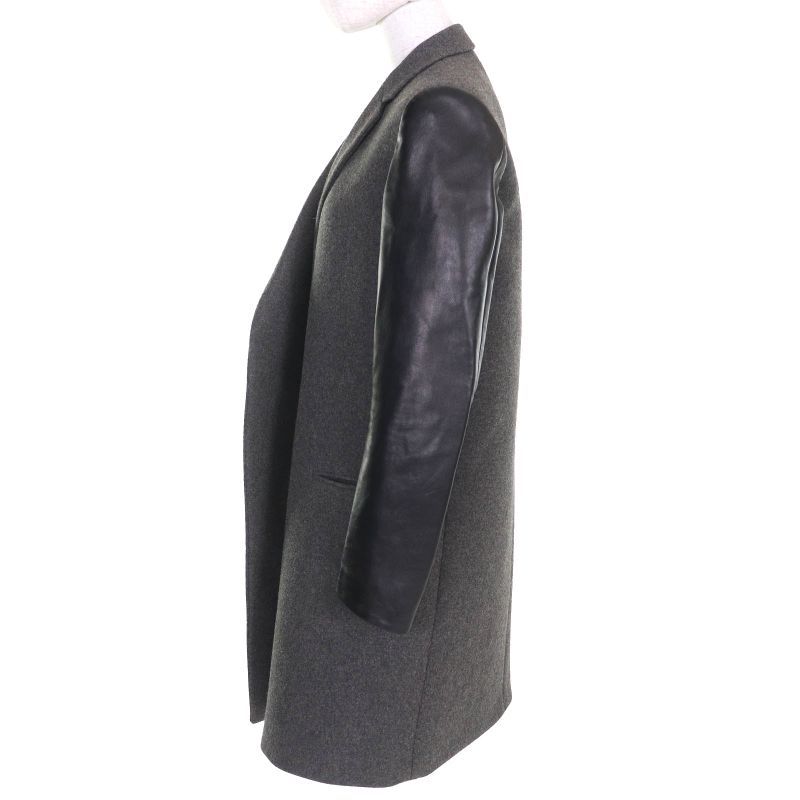 Celine 28c302914 100% Wool Phoebe Philo Sleeve Lamb Leather Switched Crombie