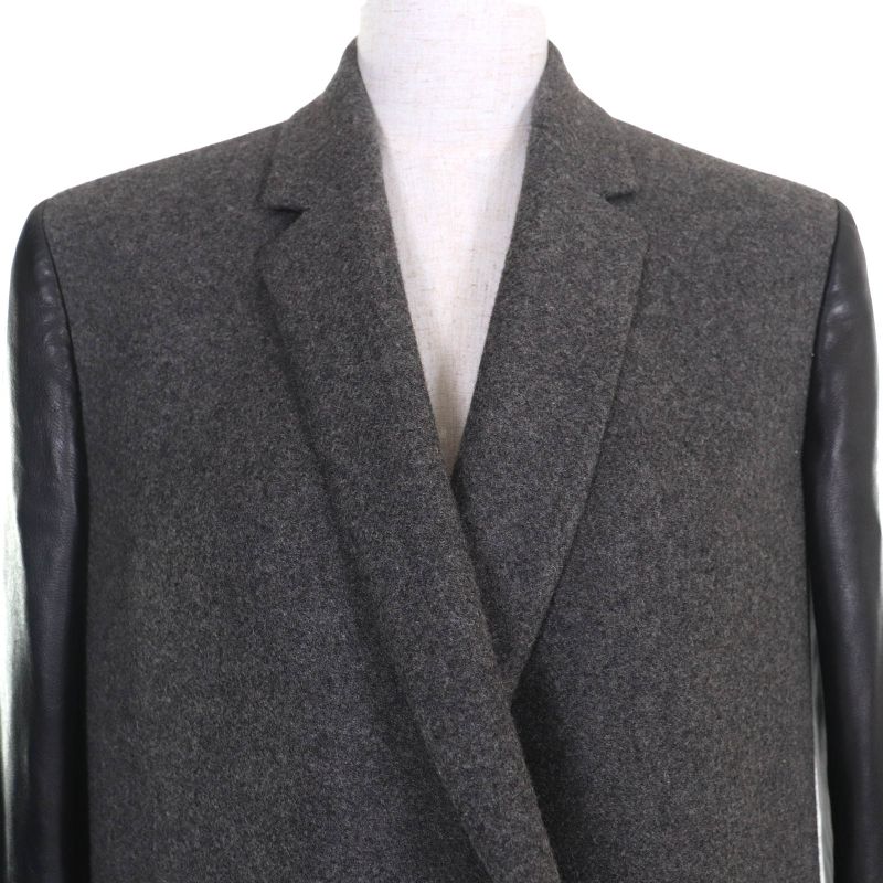 Celine 28c302914 100% Wool Phoebe Philo Sleeve Lamb Leather Switched Crombie