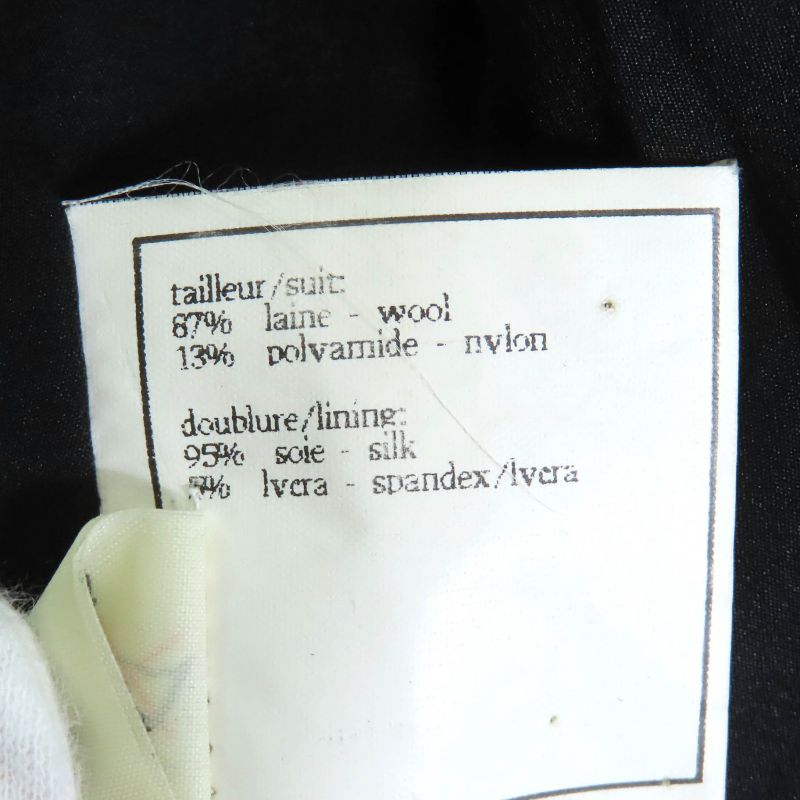 CHANEL Vintage 96A P08101 Wool Tweed Short Jacket With Coco Mark Button Belt