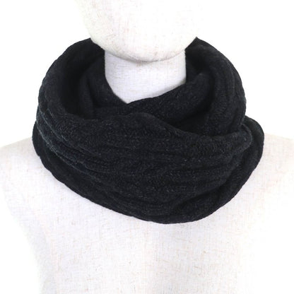 Hermes Wool Cashmere Silk Knit Snood Neck Warmer Collar Wrap Dark Gray Made In