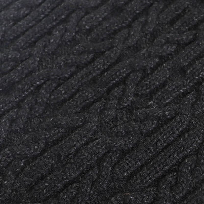 Hermes Wool Cashmere Silk Knit Snood Neck Warmer Collar Wrap Dark Gray Made In