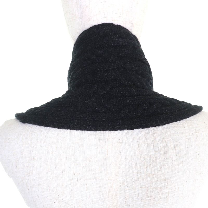 Hermes Wool Cashmere Silk Knit Snood Neck Warmer Collar Wrap Dark Gray Made In