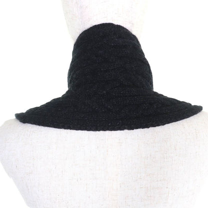 Hermes Wool Cashmere Silk Knit Snood Neck Warmer Collar Wrap Dark Gray Made In