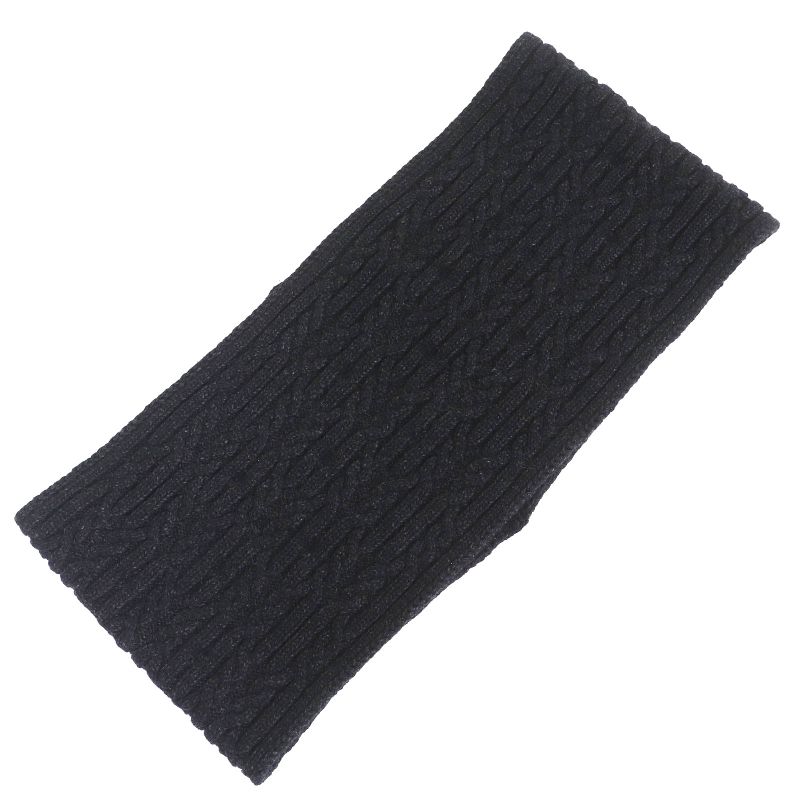 Hermes Wool Cashmere Silk Knit Snood Neck Warmer Collar Wrap Dark Gray Made In