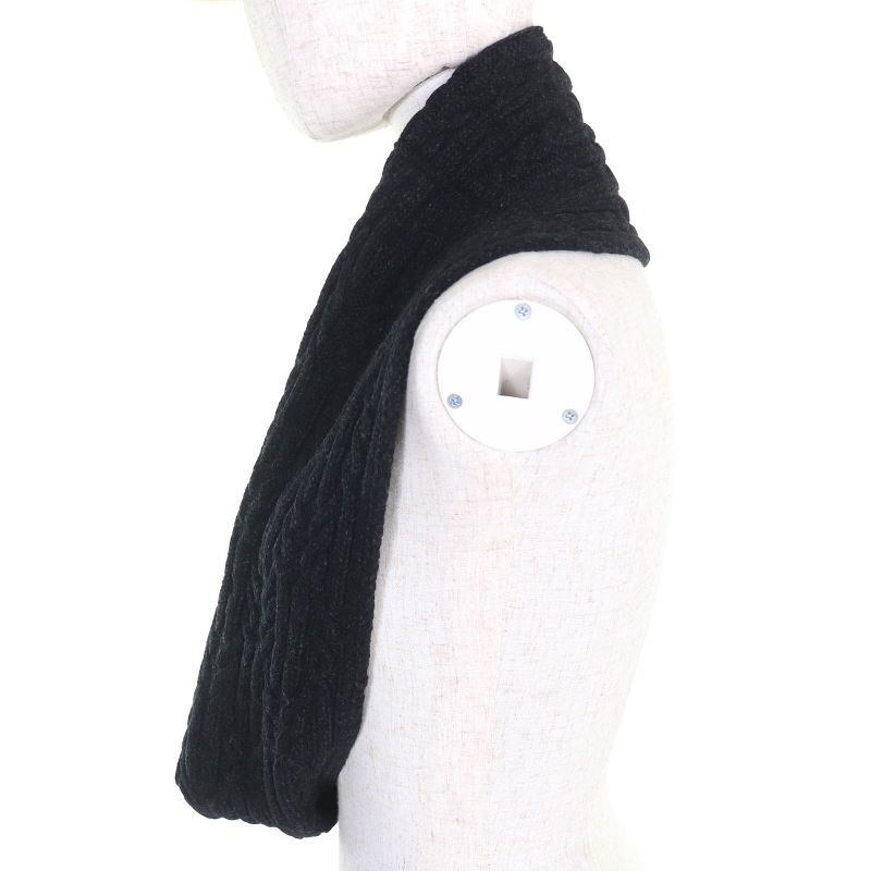Hermes Wool Cashmere Silk Knit Snood Neck Warmer Collar Wrap Dark Gray Made In