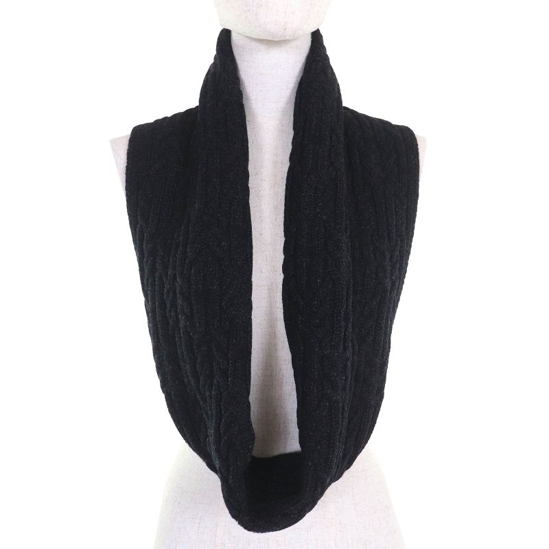 Hermes Wool Cashmere Silk Knit Snood Neck Warmer Collar Wrap Dark Gray Made In