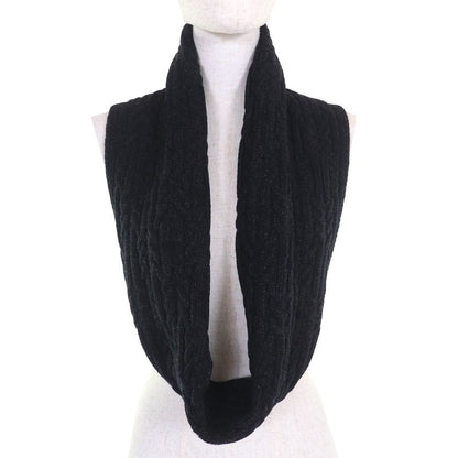 Hermes Wool Cashmere Silk Knit Snood Neck Warmer Collar Wrap Dark Gray Made In