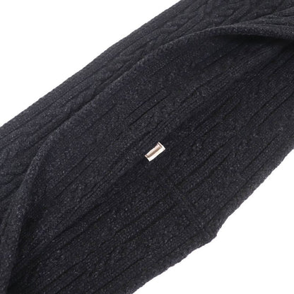 Hermes Wool Cashmere Silk Knit Snood Neck Warmer Collar Wrap Dark Gray Made In