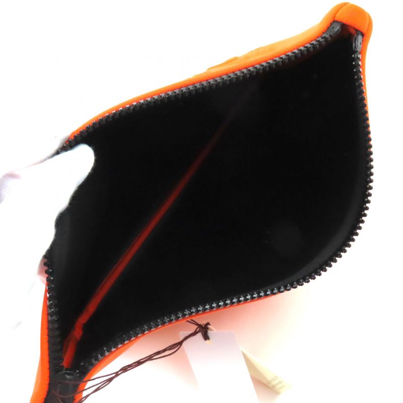 Hermes Trousse Flat Neobain MM Black Hardware Logoed Cat Design Leather ZIP