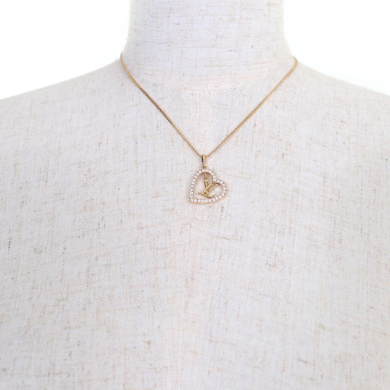 Louis Vuitton 2024 M02389 Necklace - My LV Heart Rhinestone Gold With Box And