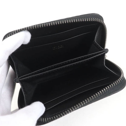 DIOR 2esbc316flg Zip Coin Case Gravity Leather Coin Case Black With Box And