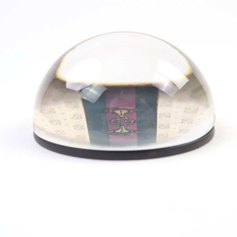 Gucci Glass Horsebit Sherry Line Interlocking G Paperweight Clear With Box Made