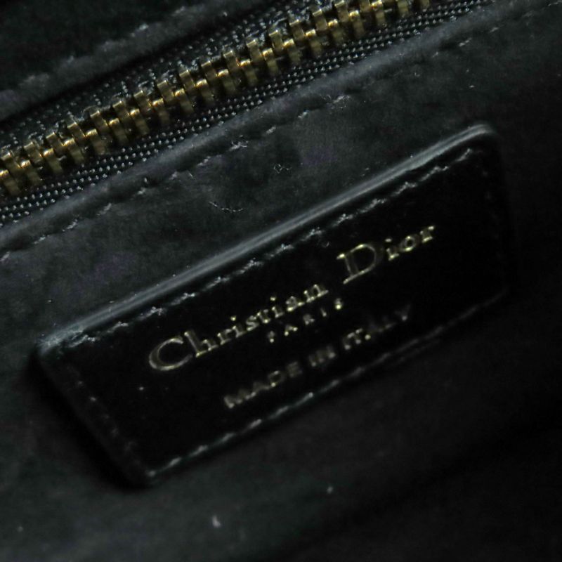 Christian DIOR Canage Lady 95.22 Mini Lambskin 2WAY Handbag Shoulder Bag Black