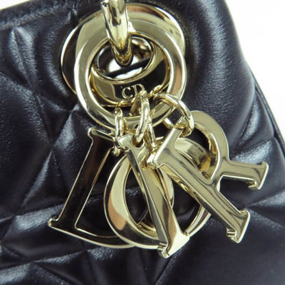 Christian DIOR Canage Lady 95.22 Mini Lambskin 2WAY Handbag Shoulder Bag Black