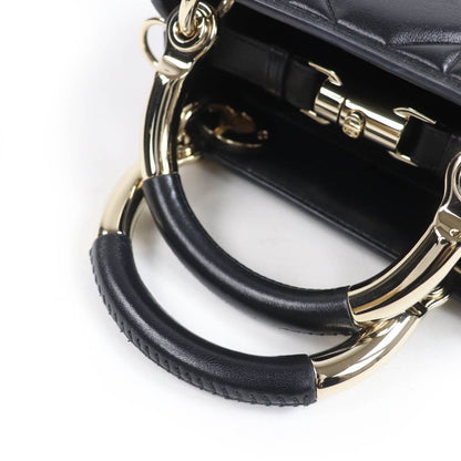 Christian DIOR Canage Lady 95.22 Mini Lambskin 2WAY Handbag Shoulder Bag Black