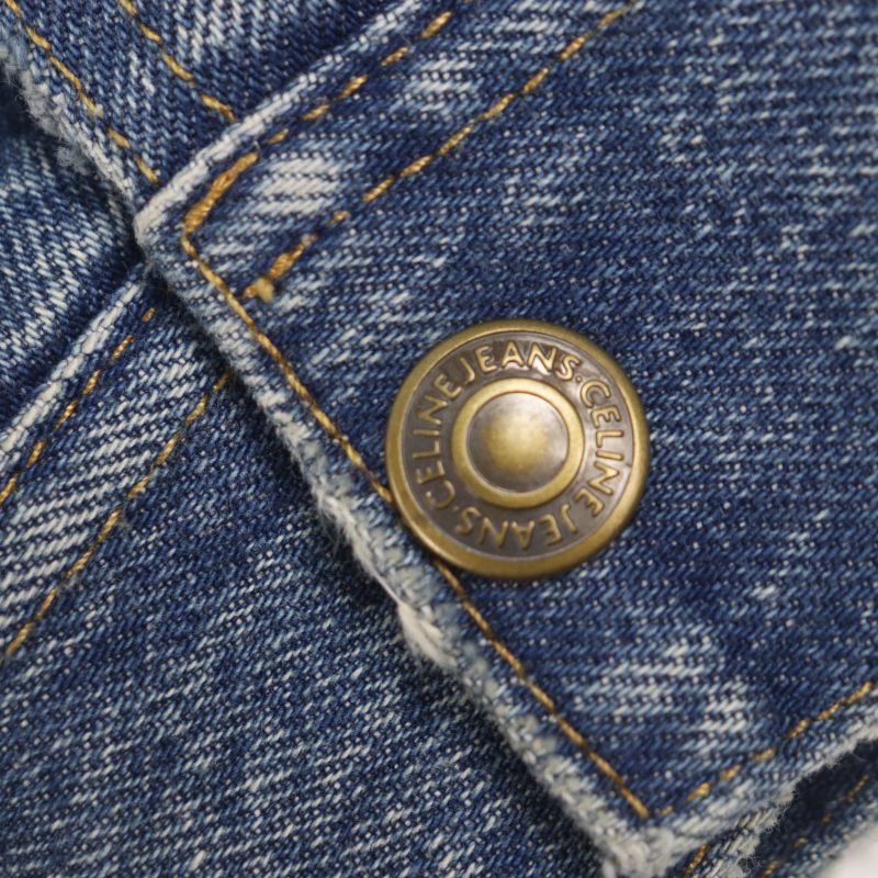 Celine 22SS 2q398930f Star Embroidery Loose Teddy Zip-up Blouson Denim Jacket