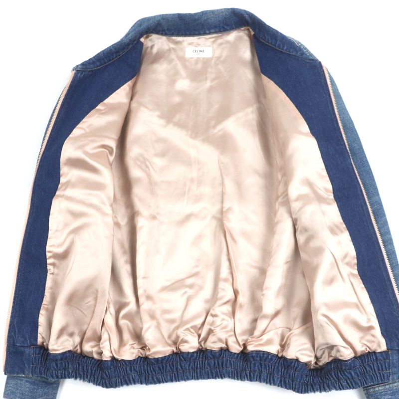 Celine 22SS 2q398930f Star Embroidery Loose Teddy Zip-up Blouson Denim Jacket